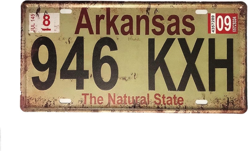 ROOKOPR Arkansas License Plate Arkansas Aluminum Novelty Car Decor License Plates 12"x6" Front of Car Decorative Retro Rusty License Plate for Men Women Car-04 - Image 1